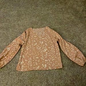 Shein medium blush pink long sleeve blouse